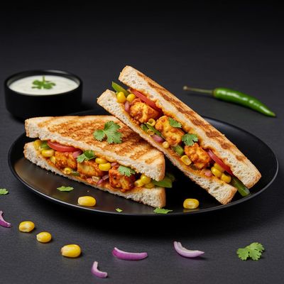 Veg Tandoori Paneer Corn Sandwich
